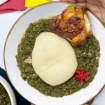 cassava leaf with fufu Cassava Leaf with Fufu
